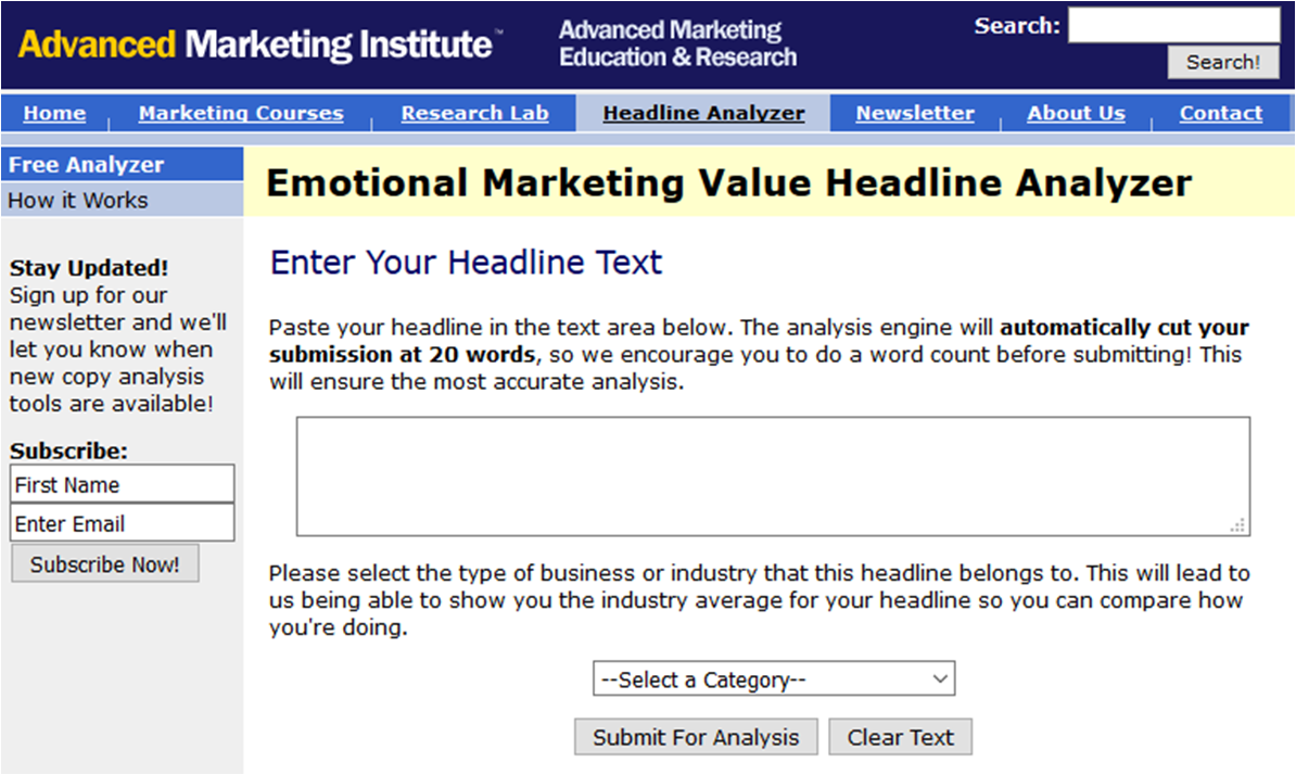 Emotinal Marketing Headline Analyzer
